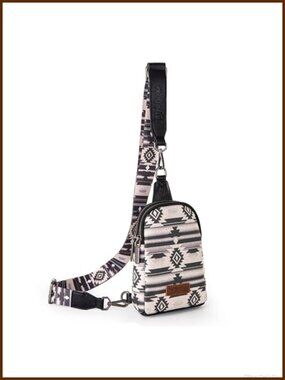 Aztec Sling Bag Crossbody Chest Bag Adjustable Guitar Strap Women